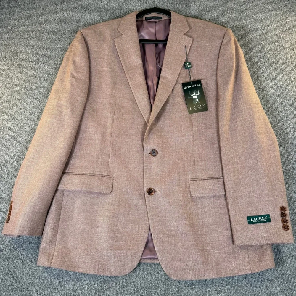 Lauren Ralph Lauren Mens Ultraflex Lexington Sport Coat Rose Pink 43R NWT